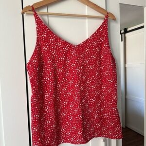 Banana Republic Red and White Patterned Camisole